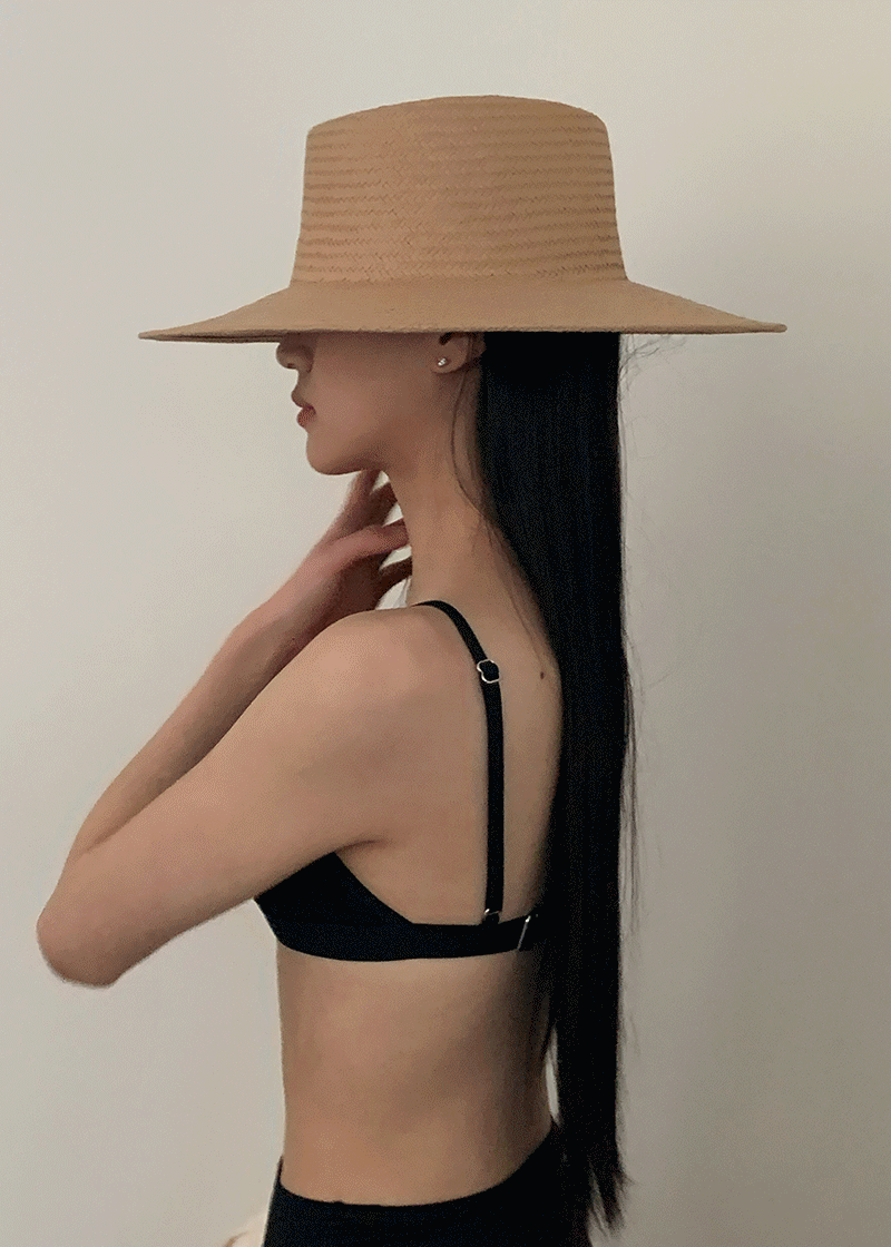베케이션 라탄 모자 - 블랙 당일발송